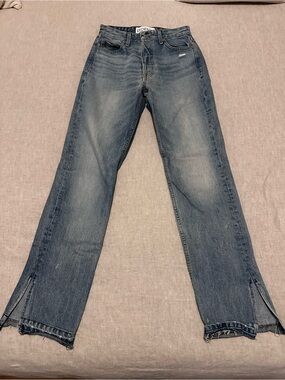 EB Denim Straight Split Hem Jeans